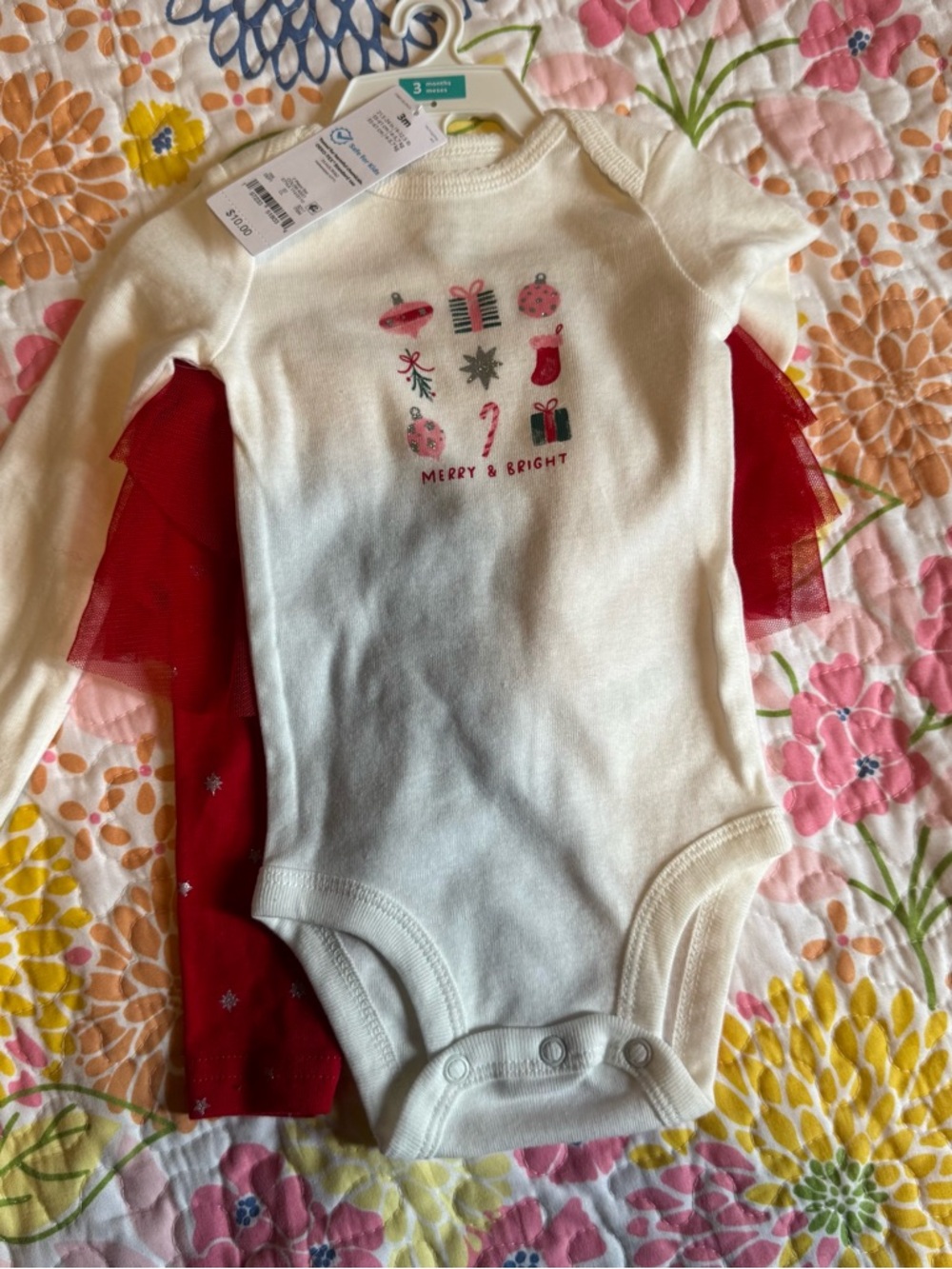 NWT 3 month baby girl Christmas outfit carters